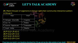IIT JAM Biotechnology Previous Year Question paper Topic Evolution and Ecology