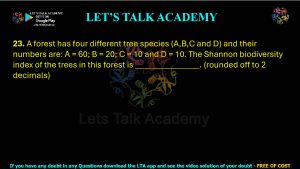 IIT JAM Biotechnology Previous Year Question paper Topic Evolution and Ecology