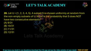 IIT JAM Biotechnology Previous Year Question paper Topic Mathematics