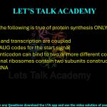 29. Which of the following is true of protein synthesis ONLY in prokaryotes?     (A)Translation and transcription are coupled (B)The codon AUG codes for the start signal (C)The tRNA anticodon can bind to two or more different codons (D)The functional ribosomes contain two subunits constructed of proteins and RNA