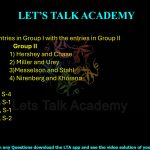32. Match the entries in Group I with the entries in Group II     Group I                         Group II DNA replication           1) Hershey and Chase Genetic Code                2) Miller and Urey Life on Earth                3)Messelson and Stahl DNA as Genetic           4) Nirenberg and Khorana Material                (A) P-2, Q-1, R-3, S-4    (B) P-4, Q-3, R-2, S-1 (C) P-3, Q-4, R-2, S-1     (D) P-3, Q-4, R-1, S-2
