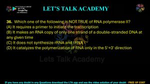 IIT JAM Biotechnology Previous Year Question paper Topic Molecular Biology