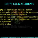 40. Assertion [A]: lac operon is an inducible operon. Reason [R]: lac operon is not induced when the repressor protein remains bound to the operator DNA sequence.                                         (A) Both [a] and [r] are true and [r] is the correct reason for [a] (B) Both [a] and [r] are true but [r] is not the correct reason for [a] (C) Both [a] and [r] are false (D) [a] is true but [r] is false