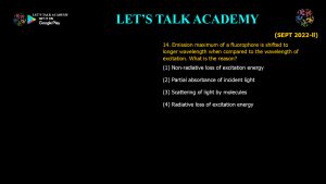 CSIR NET Life Science Previous Year Questions and Solutions Spectroscopy