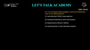 CSIR NET Life Science Previous Year Questions and Solutions Spectroscopy
