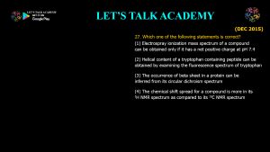CSIR NET Life Science Previous Year Questions and Solutions Spectroscopy