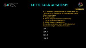 CSIR NET Life Science Previous Year Questions and Solutions Spectroscopy