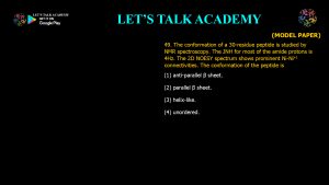 CSIR NET Life Science Previous Year Questions and Solutions Spectroscopy
