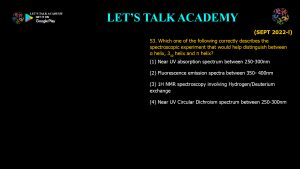 CSIR NET Life Science Previous Year Questions and Solutions Spectroscopy