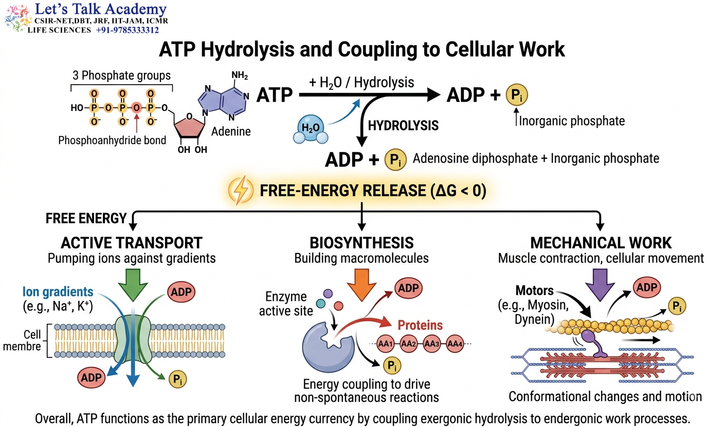 ATP Hydrolysis and Cellular Work Diagram