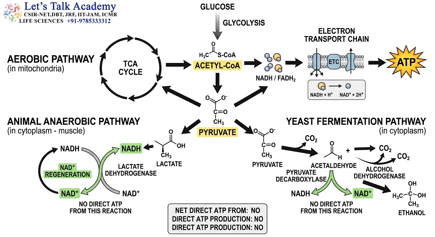 Aerobic vs Anaerobic Fate of Pyruvate