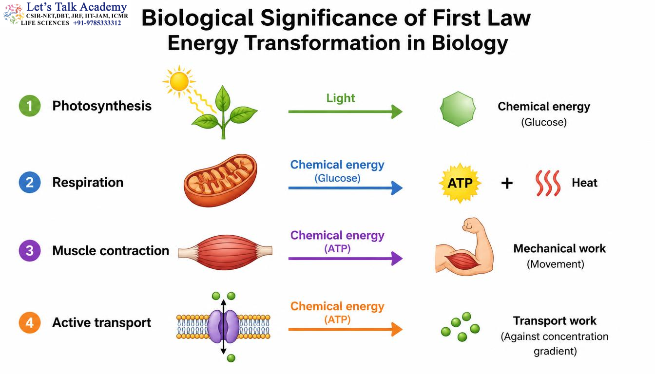 Biological Significance of First Law