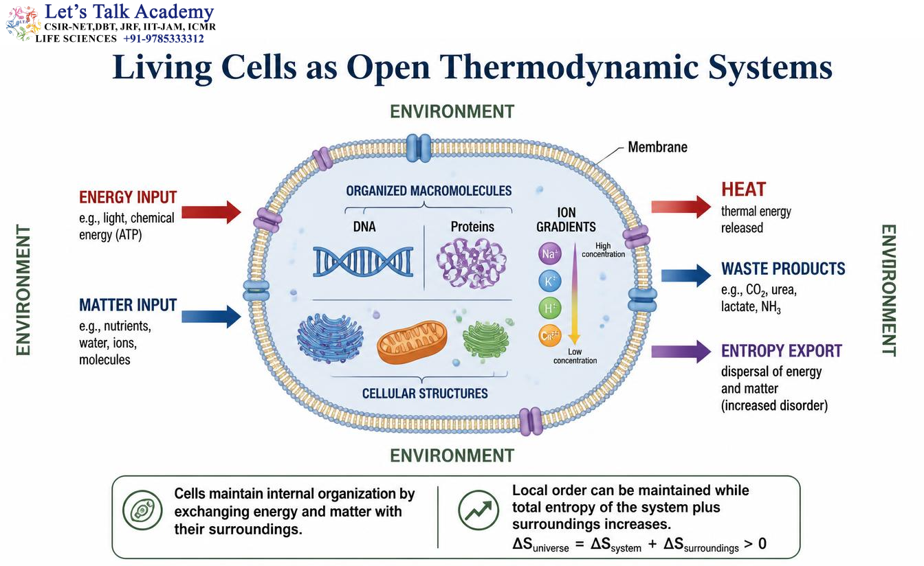Cell as an Open Thermodynamic System