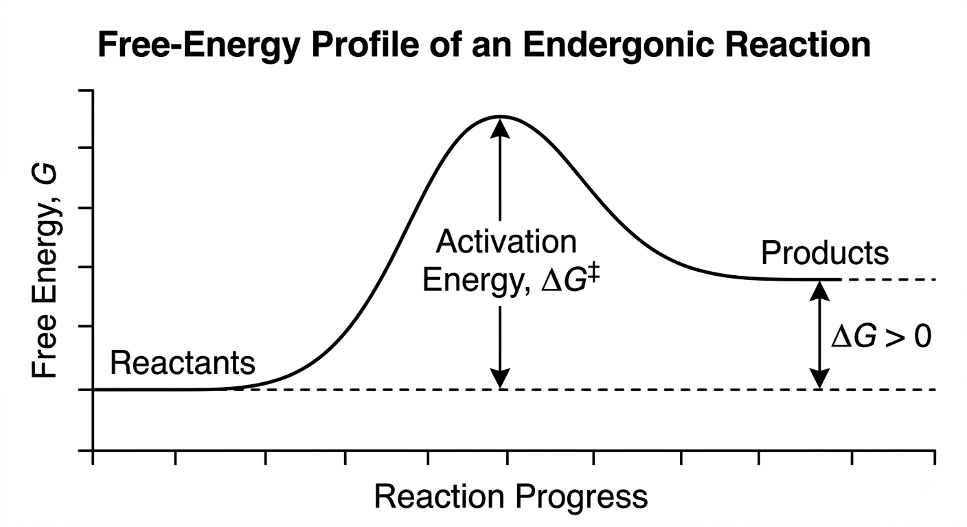 Endergonic Free-Energy Profile