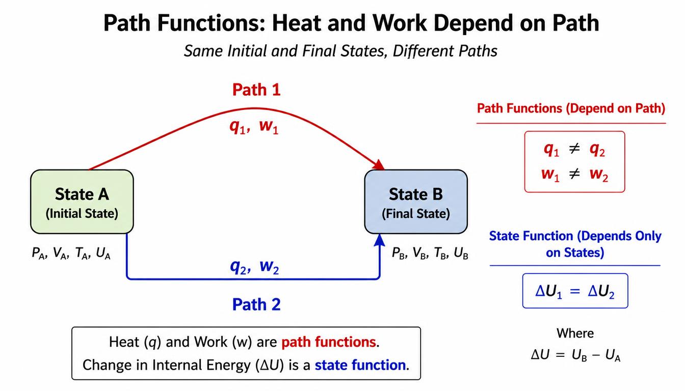 Heat and Work Depend on Path