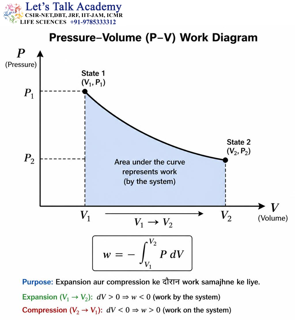 Pressure–Volume (P–V) Work Diagram