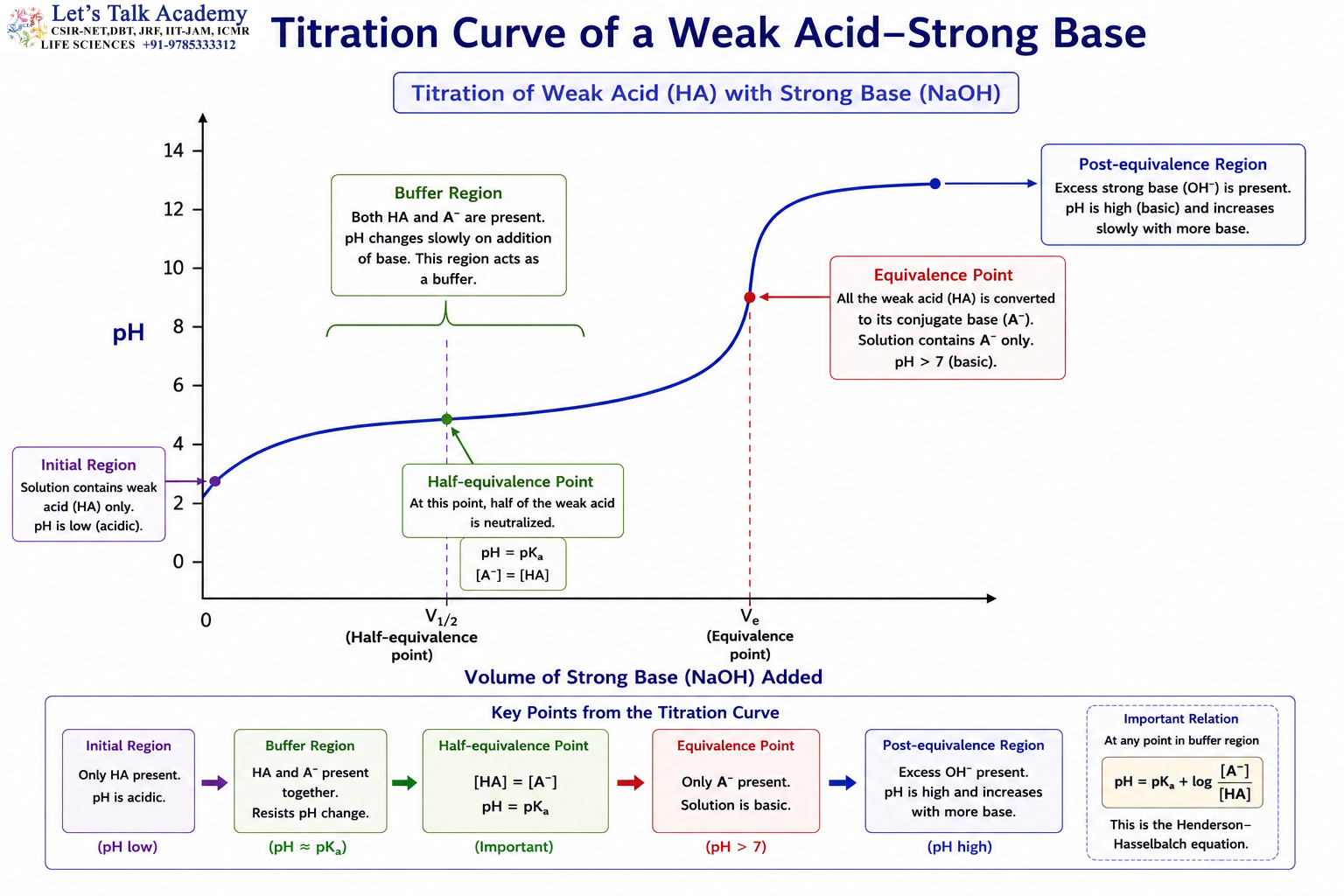 Titration Curve of a Weak Acid–Strong Base