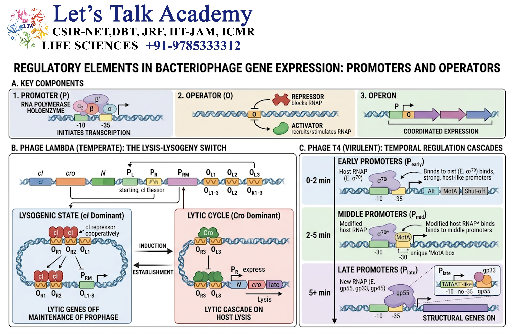 Promoters and Operators in Phage Regulation