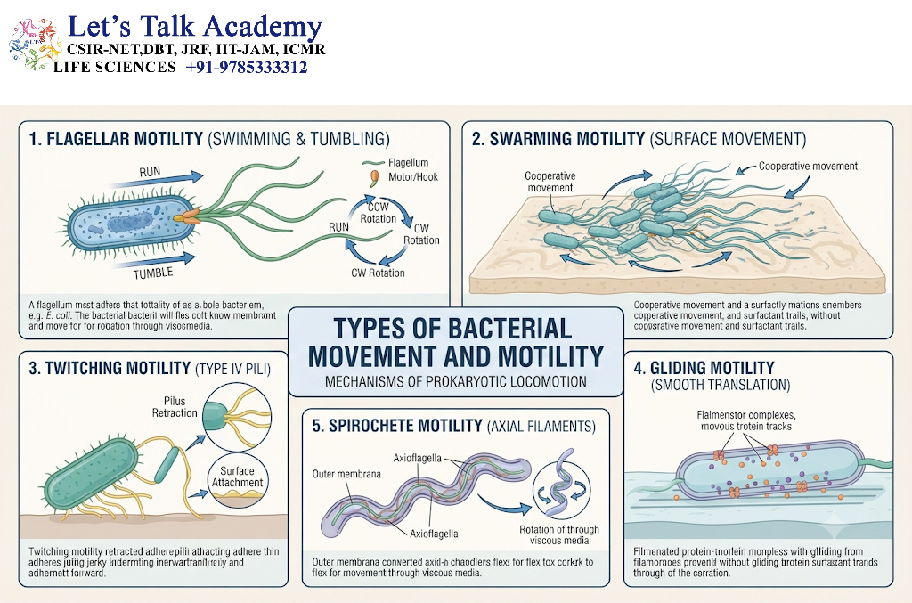 Types of Bacterial Movement and Motility