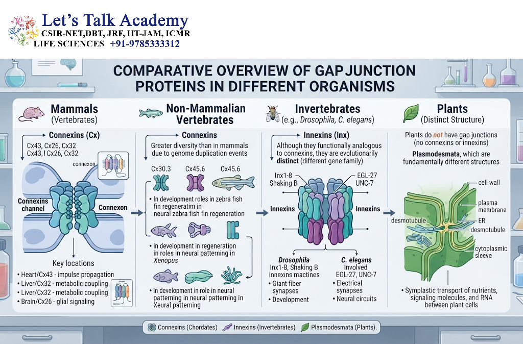 Types of Gap Junction Proteins in Different Organisms